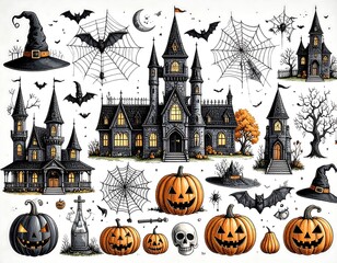Halloween themed graphic collection