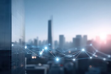 City Network Connection: Technology, Data, Modern Building