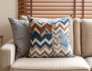 Sofa cushions with patterned designs