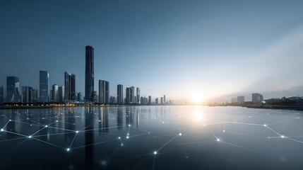 Modern Cityscape Network: Tech, Innovation, Urban Future