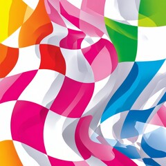 Colorful checkered pattern with a rainbow of colors. The pattern is very abstract and has a sense of movement