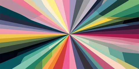 Colorful rainbow with a black background. The rainbow is made up of many different colors, including pink, green, blue