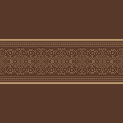 Ornate Circle Border Decoration Element in Earthy Brown Colors