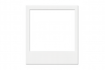 Classic white instant photo frame isolated on a transparent background, ready for your designs