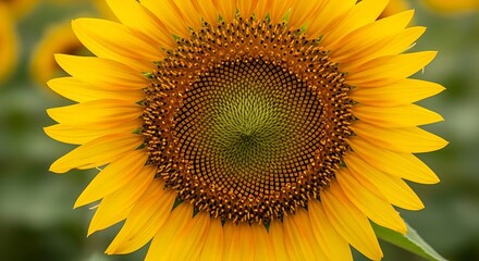 Vibrant Yellow Sunflower Close Up.
