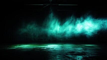 Dark Room, Smoke Effect, Stage Backdrop, Neon Glow