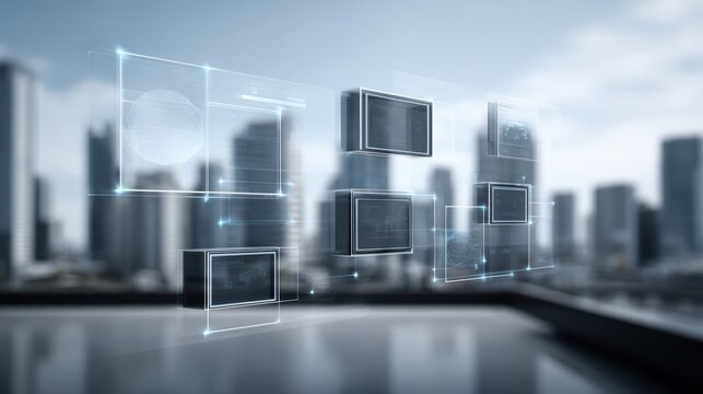 Futuristic Technology Interface | Cityscape Data Network