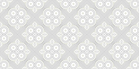 Decorative Ornate Seamless Circle Floral Geometric Repeatable Pattern Background