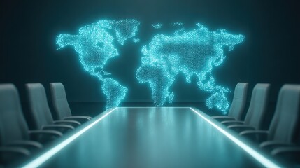 Global Business Meeting: Tech World Map Conference Room