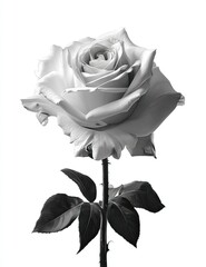 Monochrome rose in full bloom