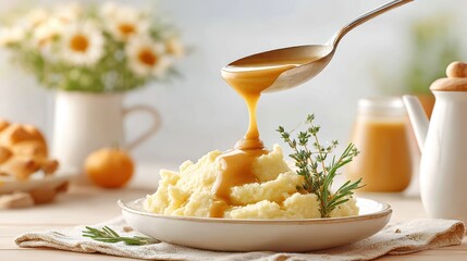 Mashed Potatoes with Gravy - Comfort Food, Dinner Recipe