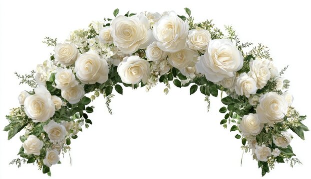 Elegant white rose archway