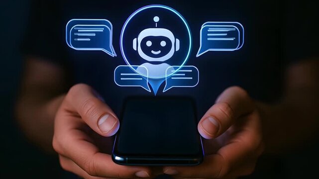 Mobile Chatbot Interface With Floating Message Bubbles