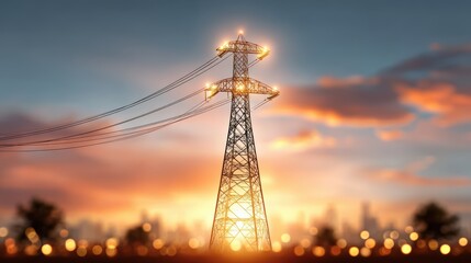 Power Line Sunset: Energy, Grid, Infrastructure