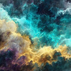 Fototapeta premium Abstract Cloud Sky Painting With Vibrant Colors