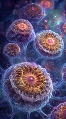Abstract Colorful Glowing Cells