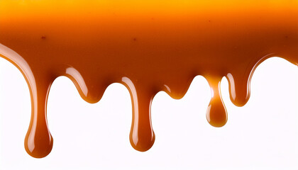 Abstract Sweet Ure With Border Of Flowing Salted Caramel Dripping Glaze For Packaging And Advertisement