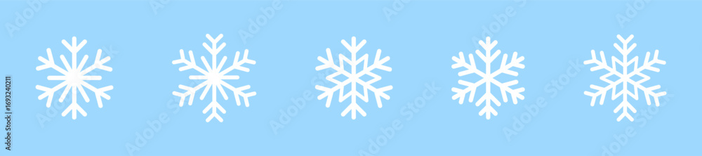 Poster snowflake vector icon set