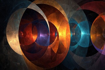 Abstract Colorful Circles And Shapes Design