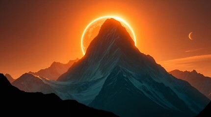 Majestic Mountain Silhouette at Sunset