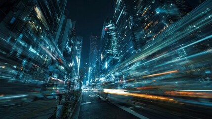 Cityscape night urban movement