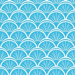 Seigaiha Fan Wave Japanese Pattern Background