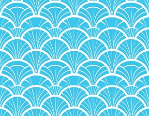 Seigaiha Fan Wave Japanese Pattern Background