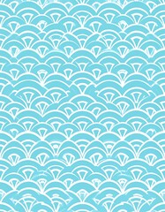 Seigaiha Fan Wave Japanese Pattern Background