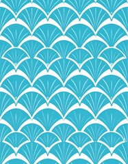 Seigaiha Fan Wave Japanese Pattern Background