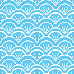 Seigaiha Fan Wave Japanese Pattern Background