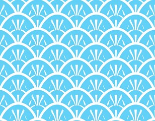 Seigaiha Fan Wave Japanese Pattern Background