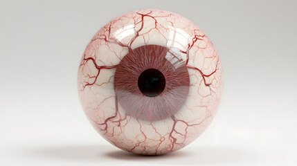 Single creepy eyeball with veins, floating, isolated, PNG style