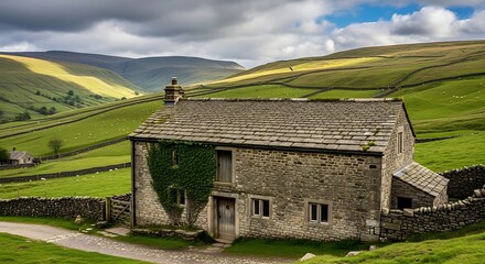 Obraz premium Stone House in the Green Valley.