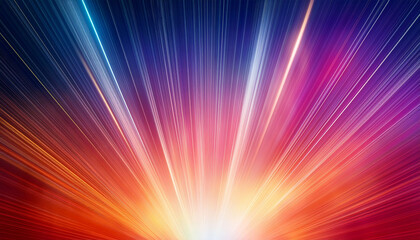 Obraz premium Vibrant Cosmic Light Effects Emanating From Above With Blurred Gradient Backdrop