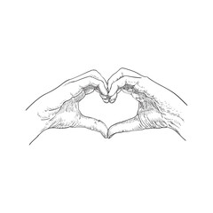 love code hand sketch