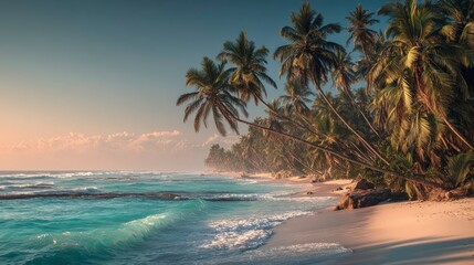 Obraz premium Tropical beach sunrise scene