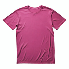 Plain pink short-sleeved T-shirt mockup for casual wear, fashion branding, and apparel presentations on white background