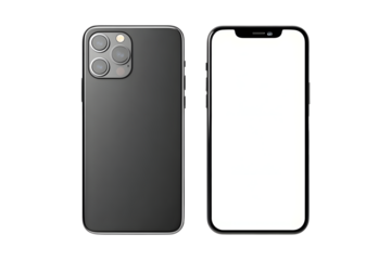 Modern smartphone mockup with blank screen for app design, website display, or marketing visuals