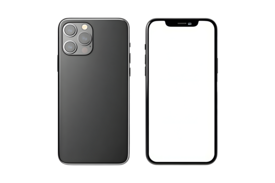 Modern smartphone mockup with blank screen for app design, website display, or marketing visuals