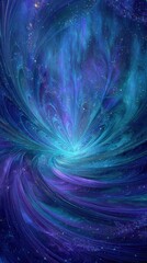 Abstract Cosmic Spiral Design With Glowing Colors