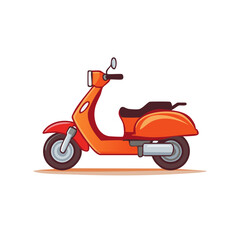 Obraz premium Stylish orange motor scooter illustration for urban commuting and city travel
