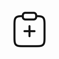 clipboard plus add icon sign vector