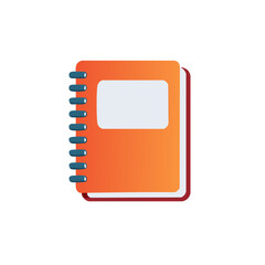 Bright Orange Spiral Notebook with Blue Binding and Label Space
