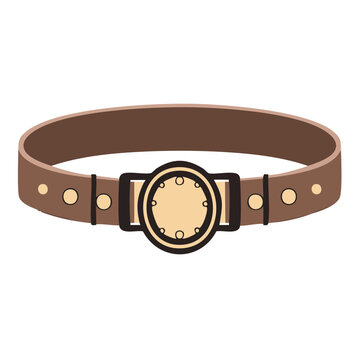 brown leather belt with gold buckle clip art preview