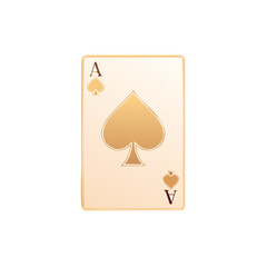 Ace of Spades Playing Card Gold Style Illustration Card Games Strategy