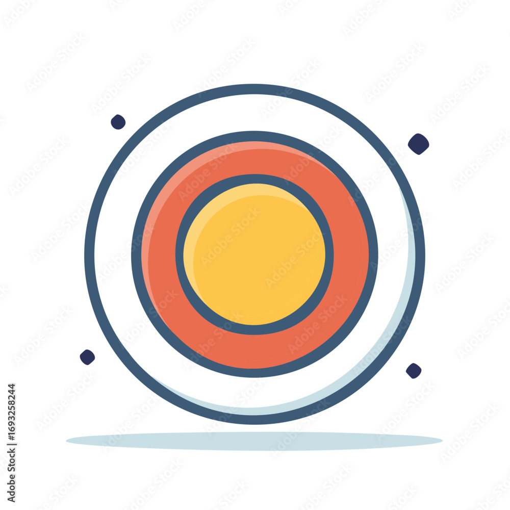 Poster concentric circles graphic element with small dots and shadow