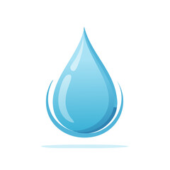 Blue Water Drop Icon Vector Illustration Symbolizing Purity Cleanliness and Freshness