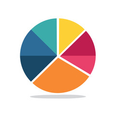 Seven Part Pie Chart Illustrating Data Representation or Statistical Analysis with Segmented Categories for Market Shares