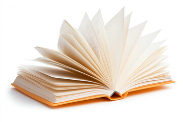 Fototapeta premium Opened orange book showing pages