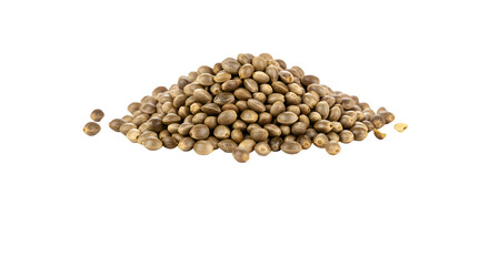 Close up of a Pile of Raw Hemp Seeds on a Stylized Striped Surface